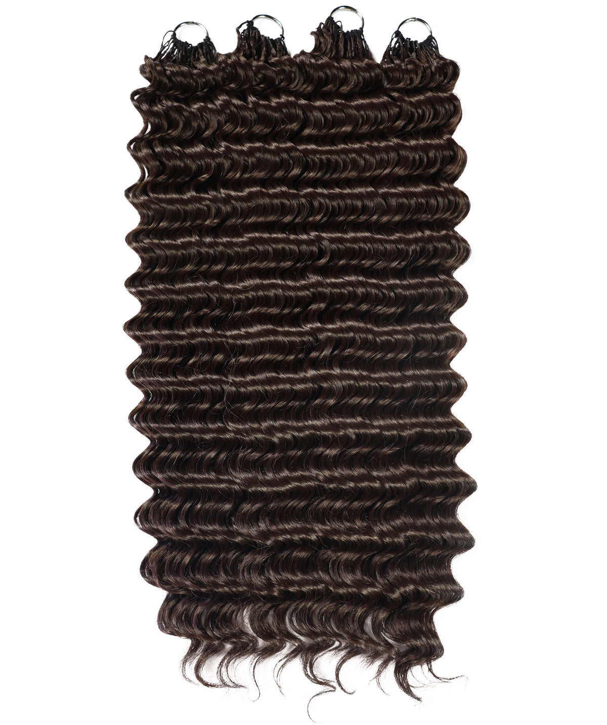 LUXLUXE Deep Wave Synthetic Crochet Hair Extensions – Available in 14"  85g 18" 110g & 22" 132g Pre Separated 100 Strands Feather Hairpiece