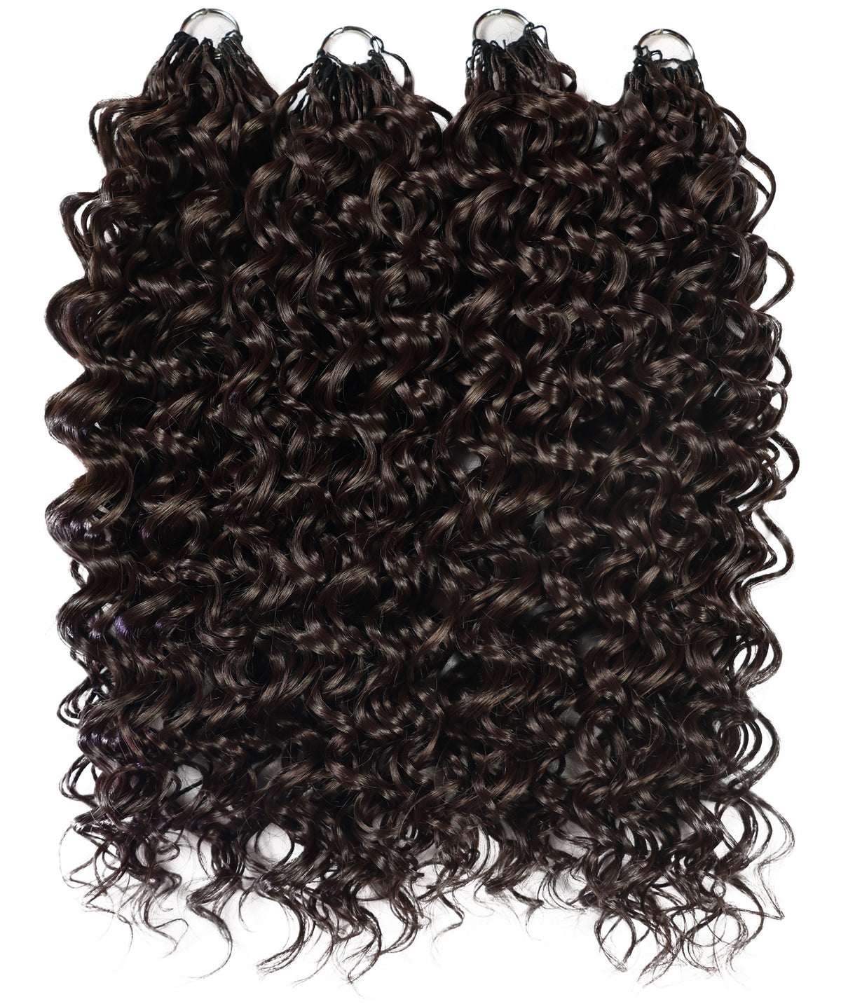 LUXLUXE Hawaiian Synthetic Crochet Hair Extensions – 14" 85g, 18" 110g, 22" 132g  Pre Separated 100 Strands Feather Hairpiece for Curly Protective Styles