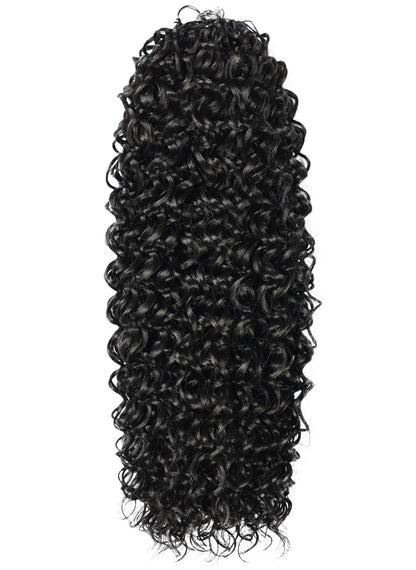 LUXLUXE Dominican Synthetic Crochet Hair Extensions – 14" 78g, 18" 100g, 22" 120g Pre Separated 100 Strands Feather Curly Hairpiece