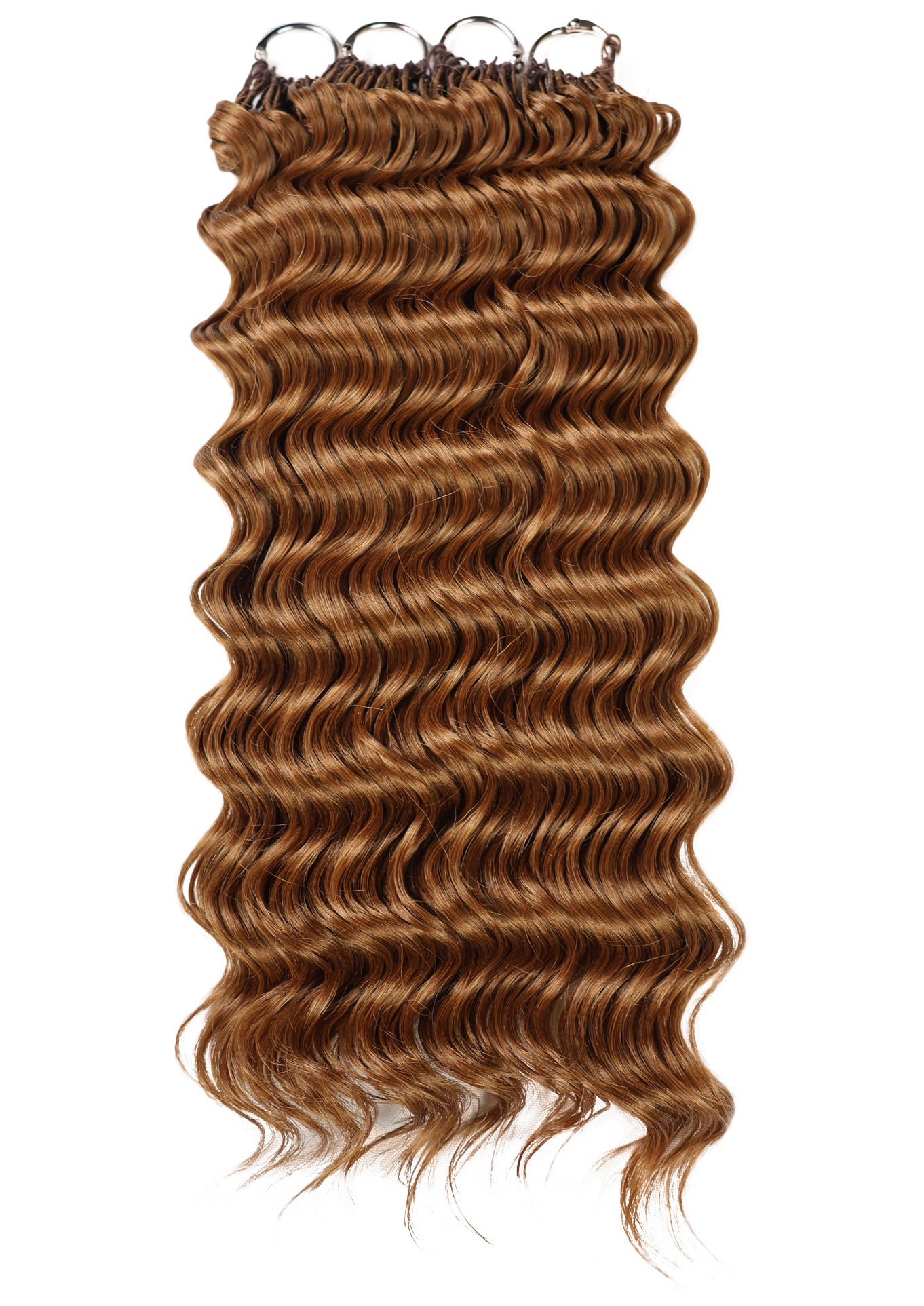 LUXLUXE Deep Wave Synthetic Crochet Hair Extensions – Available in 14"  78g 18" 100g & 22" 120g Pre Separated 100 Strands Feather Hairpiece