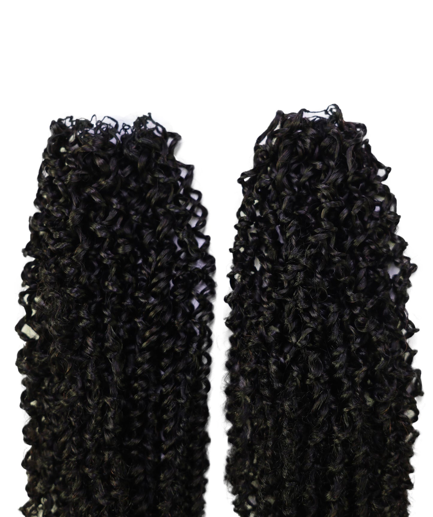 LUXLUXE Knotless Micro Yanky Curly Pre Looped Crochet Human Hair Extensions - Natural Black 14" 40g 16" 45g & 18" 50g Pre Separated 40 Strands Feather Protective Style