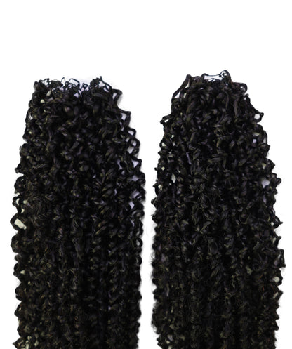 LUXLUXE Knotless Micro Yanky Curly Pre Looped Crochet Human Hair Extensions - Natural Black 14" 40g 16" 45g & 18" 50g Pre Separated 40 Strands Feather Protective Style