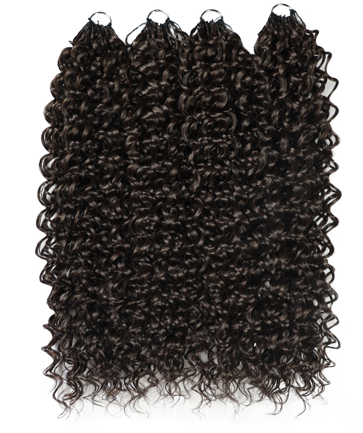 LUXLUXE Dominican Synthetic Crochet Hair Extensions – 14" 85g, 18" 110g, 22" 132g Pre Separated 100 Strands Feather Curly Hairpiece