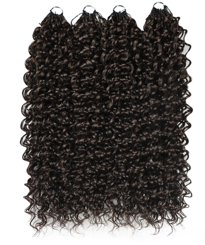 LUXLUXE Dominican Synthetic Crochet Hair Extensions – 14" 85g, 18" 110g, 22" 132g Pre Separated 100 Strands Feather Curly Hairpiece