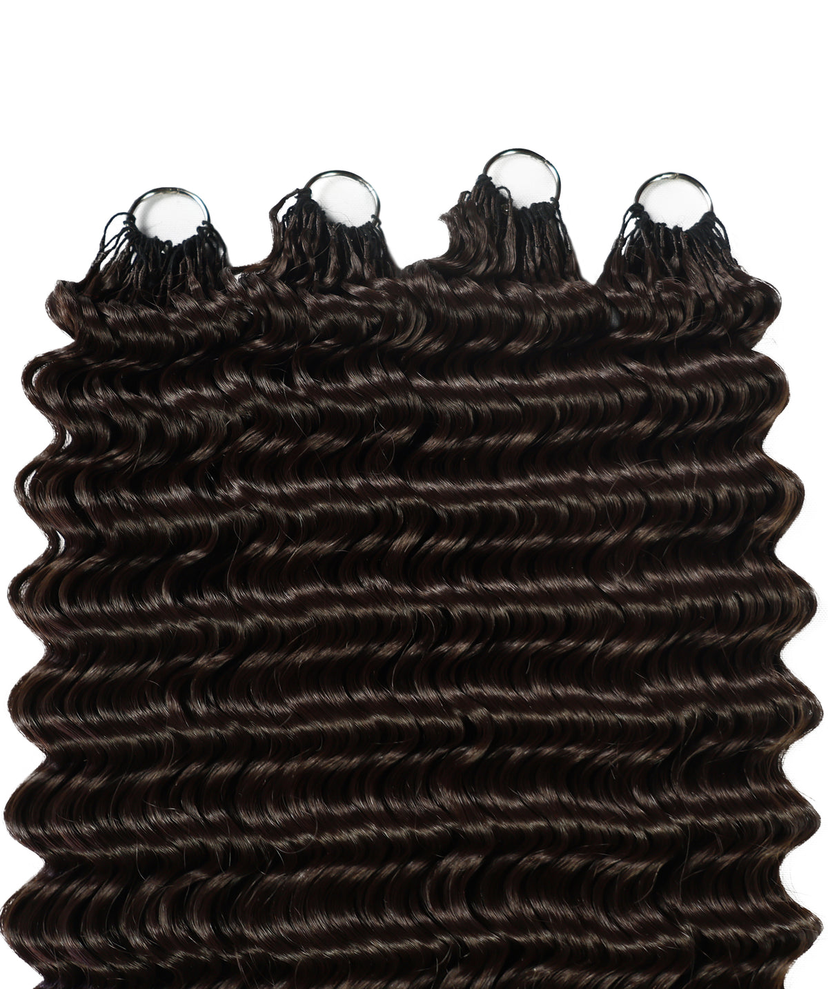 LUXLUXE Deep Wave Synthetic Crochet Hair Extensions – Available in 14"  85g 18" 110g & 22" 132g Pre Separated 100 Strands Feather Hairpiece