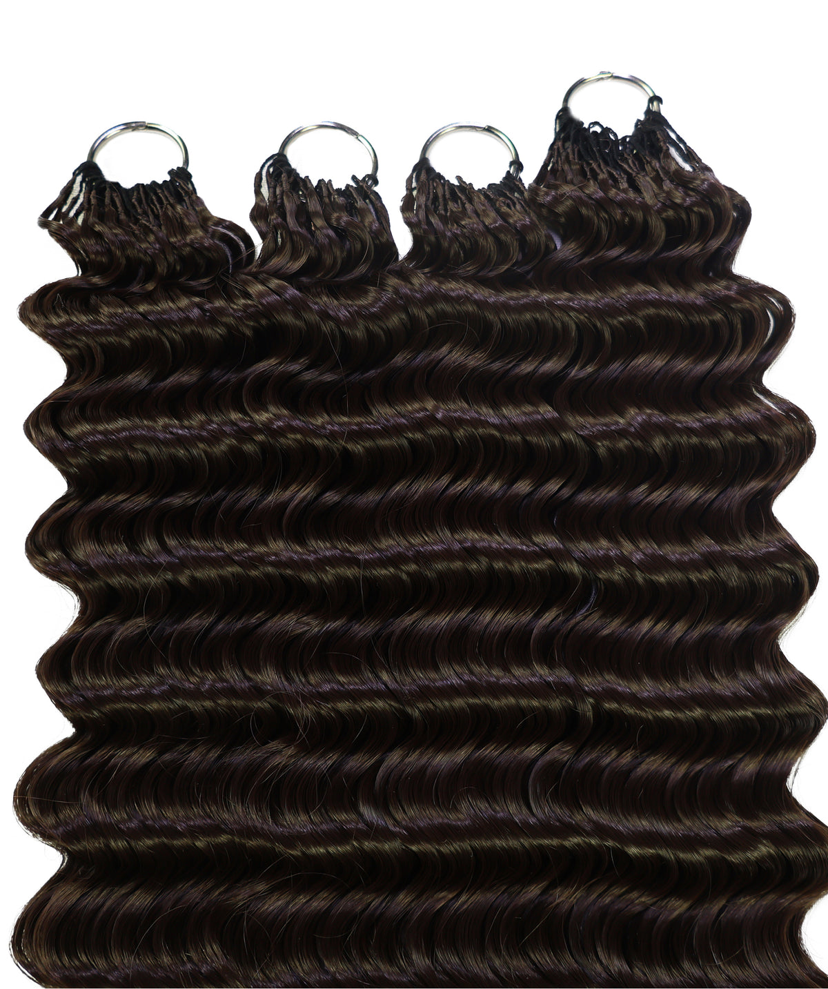 LUXLUXE Deep Wave Synthetic Crochet Hair Extensions – Available in 14"  85g 18" 110g & 22" 132g Pre Separated 100 Strands Feather Hairpiece