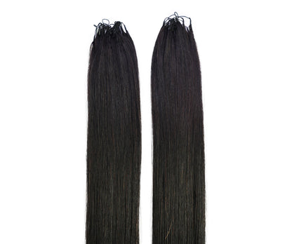LUXLUXE Knotless Silk Straight Crochet Human Hair Extensions - Natural Black 14" 40g 16" 45g & 18" 50g Pre Separated 40 Strands Feather hairpiece for Women