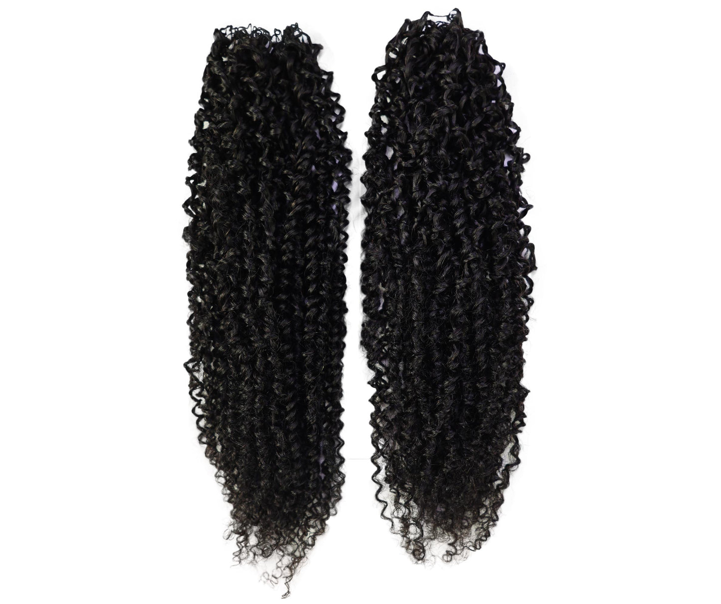 LUXLUXE Knotless Micro Yanky Curly Pre Looped Crochet Human Hair Extensions - Natural Black 14" 40g 16" 45g & 18" 50g Pre Separated 40 Strands Feather Protective Style