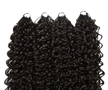 LUXLUXE Dominican Synthetic Crochet Hair Extensions – 14" 85g, 18" 110g, 22" 132g Pre Separated 100 Strands Feather Curly Hairpiece