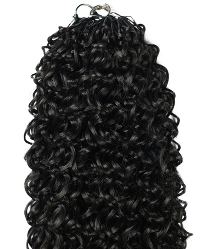 LUXLUXE Dominican Synthetic Crochet Hair Extensions – 14" 78g, 18" 100g, 22" 120g Pre Separated 100 Strands Feather Curly Hairpiece