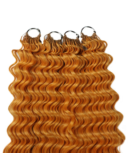 LUXLUXE Deep Wave Synthetic Crochet Hair Extensions – Available in 14"  78g 18" 100g & 22" 120g Pre Separated 100 Strands Feather Hairpiece