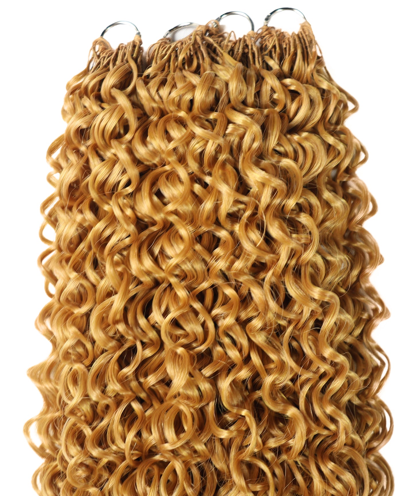 LUXLUXE Dominican Synthetic Crochet Hair Extensions – 14" 78g, 18" 100g, 22" 120g Pre Separated 100 Strands Feather Curly Hairpiece