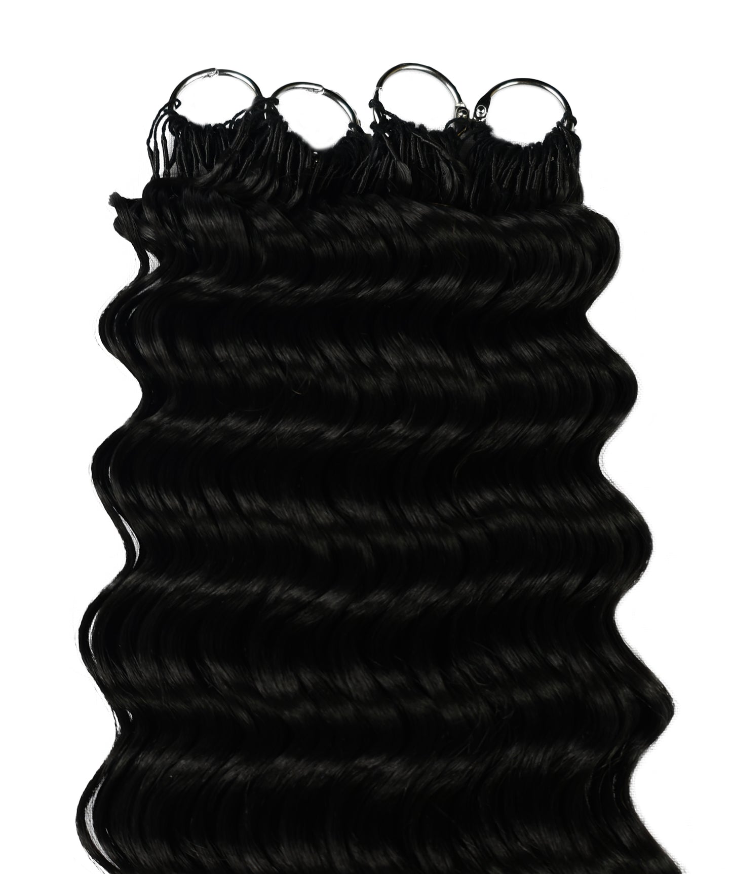 LUXLUXE Deep Wave Synthetic Crochet Hair Extensions – Available in 14"  78g 18" 100g & 22" 120g Pre Separated 100 Strands Feather Hairpiece