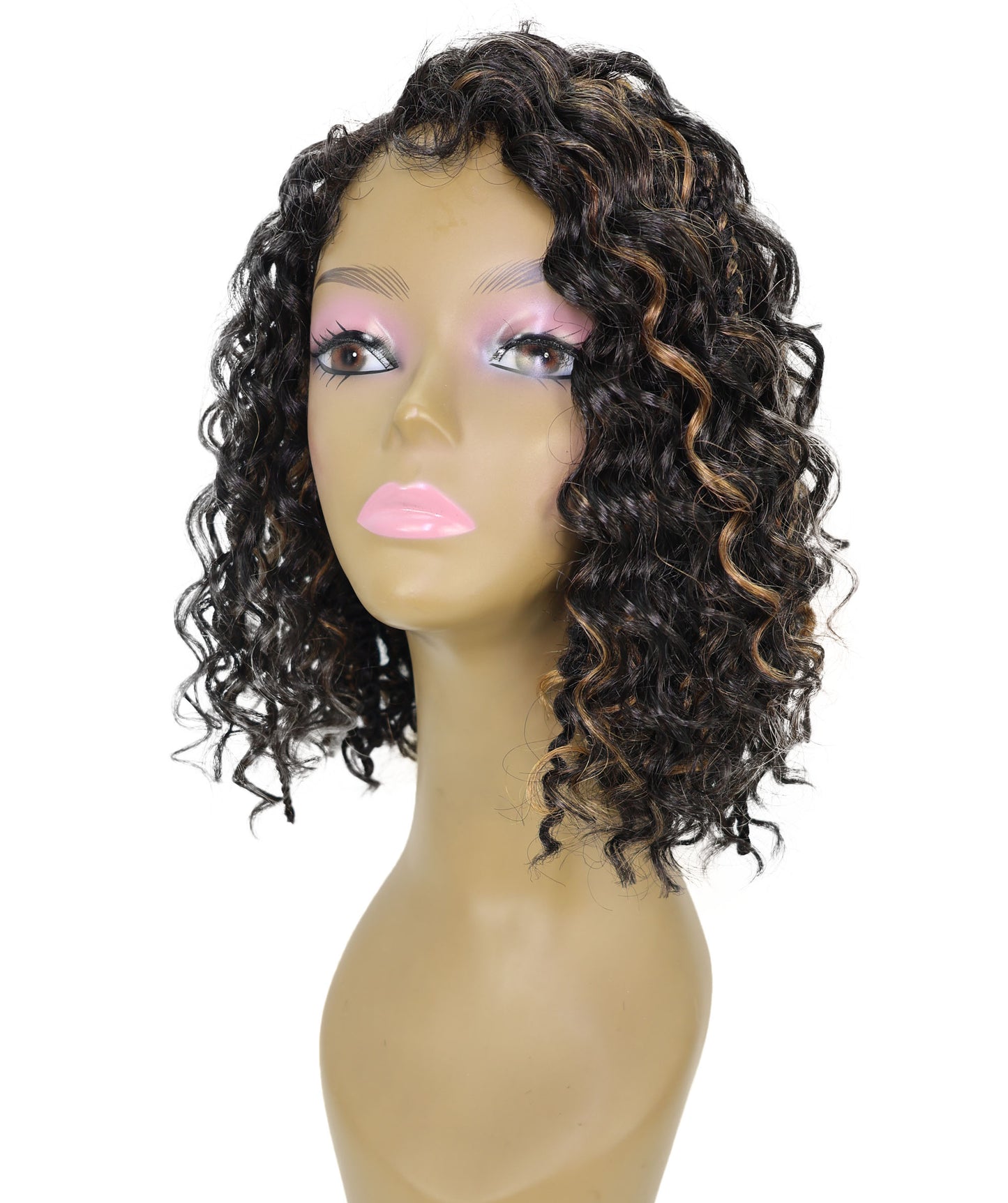 Ebonee Curly Bob Wig Collar-Length Curls and Hand-Braided Box Braids