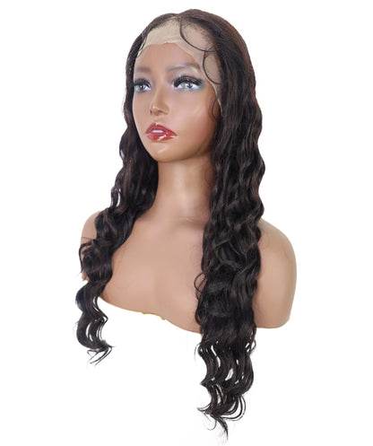 Swahili 24.5-Inch Wavy Human Hair Lace Wig | 100% Human Hair, Glueless 6x13 HD Lace  | Natural Voluminous Soft Curls for Confident Beauty