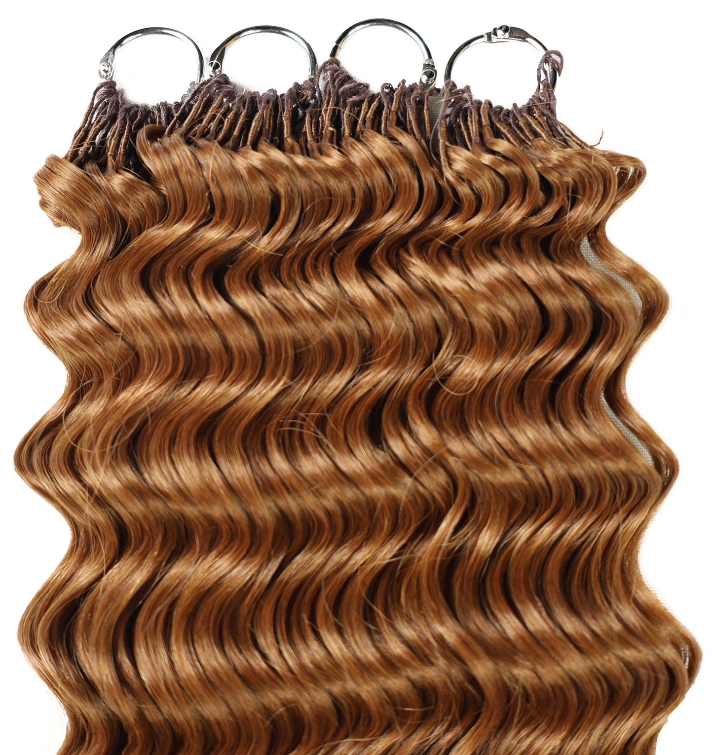 LUXLUXE Deep Wave Synthetic Crochet Hair Extensions – Available in 14"  78g 18" 100g & 22" 120g Pre Separated 100 Strands Feather Hairpiece