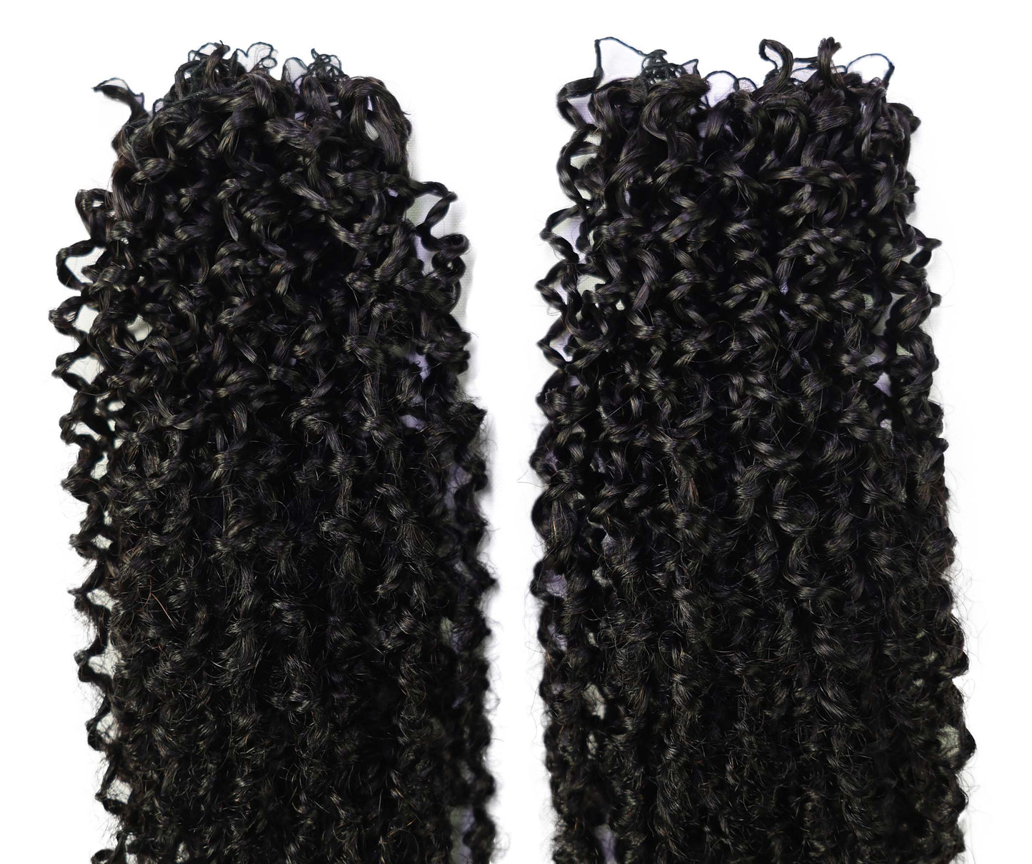 LUXLUXE Knotless Micro Yanky Curly Pre Looped Crochet Human Hair Extensions - Natural Black 14" 40g 16" 45g & 18" 50g Pre Separated 40 Strands Feather Protective Style
