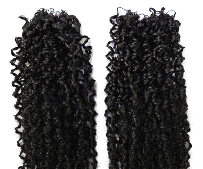 LUXLUXE Knotless Micro Yanky Curly Pre Looped Crochet Human Hair Extensions - Natural Black 14" 40g 16" 45g & 18" 50g Pre Separated 40 Strands Feather Protective Style