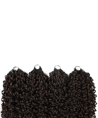 LUXLUXE Burmese Synthetic Crochet Hair Extensions – 14" 85g, 18" 110g, 22" 132g Pre Separated 100 Strands Feather Hairpiece for Soft Curly Protective Styles