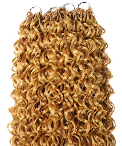 LUXLUXE Dominican Synthetic Crochet Hair Extensions – 14" 78g, 18" 100g, 22" 120g Pre Separated 100 Strands Feather Curly Hairpiece