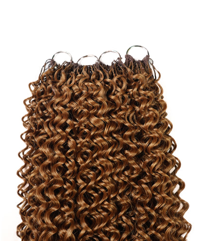 LUXLUXE Water Curl Synthetic Crochet Hair Extensions – Available in 14"  78g 18" 100g & 22" 120g Pre Separated 100 Strands Feather Hairpiece for Natural Bouncy Curls