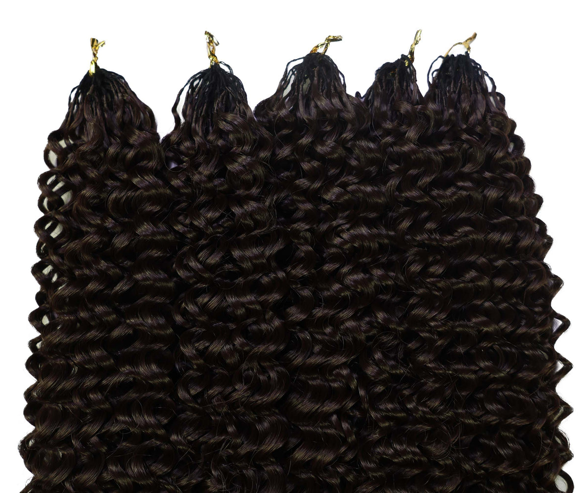 LUXLUXE Water Curl Synthetic Crochet Hair Extensions – Available in 14"  85g 18" 110g & 22" 132g Pre Separated 100 Strands Feather Hairpiece for Natural Bouncy Curls