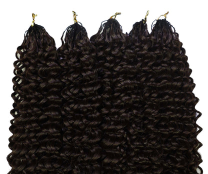 LUXLUXE Water Curl Synthetic Crochet Hair Extensions – Available in 14"  85g 18" 110g & 22" 132g Pre Separated 100 Strands Feather Hairpiece for Natural Bouncy Curls