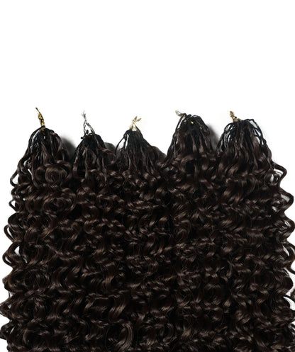 LUXLUXE Water Curl Synthetic Crochet Hair Extensions – Available in 14"  85g 18" 110g & 22" 132g Pre Separated 100 Strands Feather Hairpiece for Natural Bouncy Curls