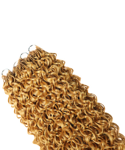 LUXLUXE Dominican Synthetic Crochet Hair Extensions – 14" 78g, 18" 100g, 22" 120g Pre Separated 100 Strands Feather Curly Hairpiece