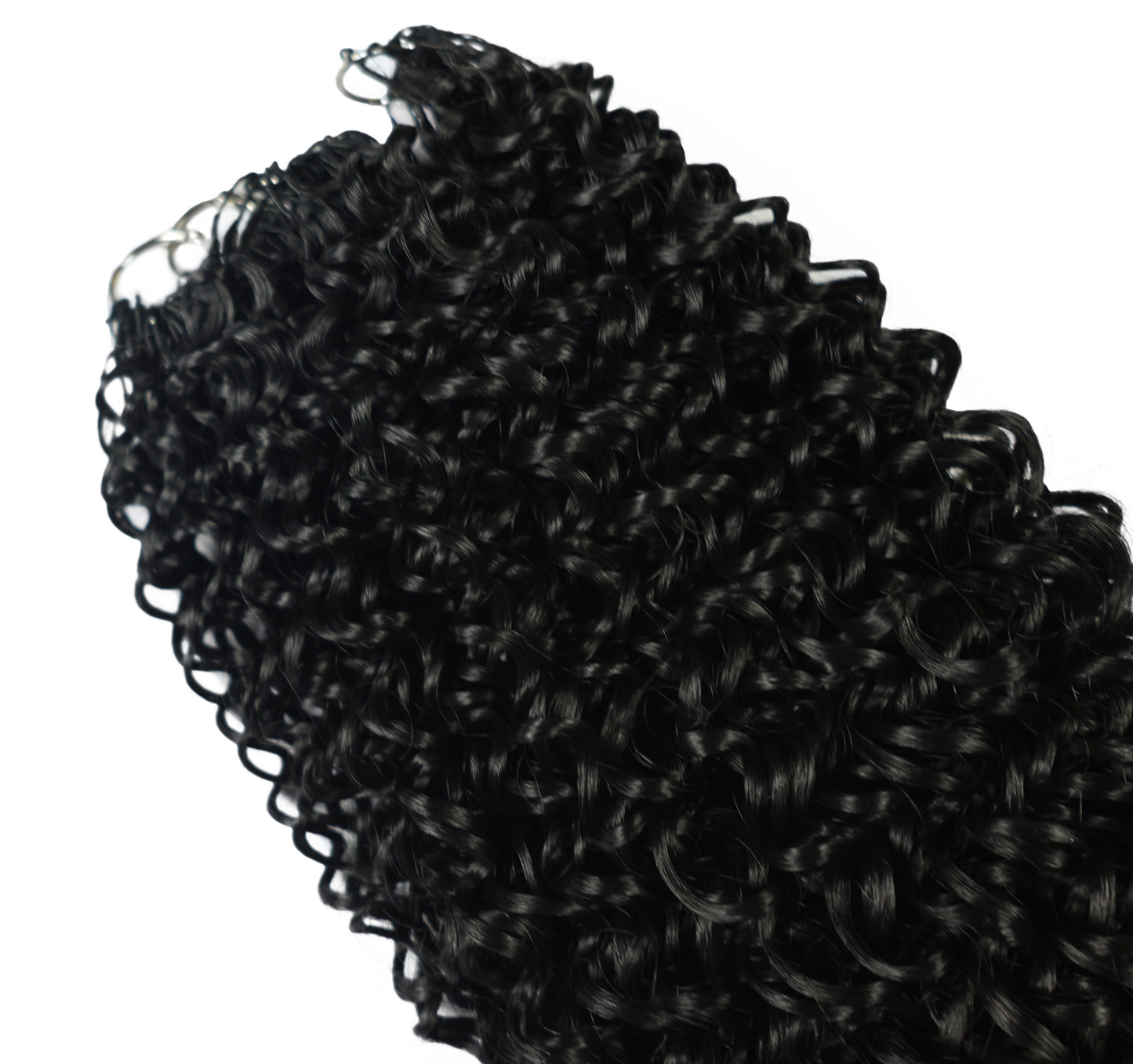 LUXLUXE Water Curl Synthetic Crochet Hair Extensions – Available in 14"  78g 18" 100g & 22" 120g Pre Separated 100 Strands Feather Hairpiece for Natural Bouncy Curls