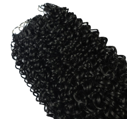 LUXLUXE Water Curl Synthetic Crochet Hair Extensions – Available in 14"  78g 18" 100g & 22" 120g Pre Separated 100 Strands Feather Hairpiece for Natural Bouncy Curls