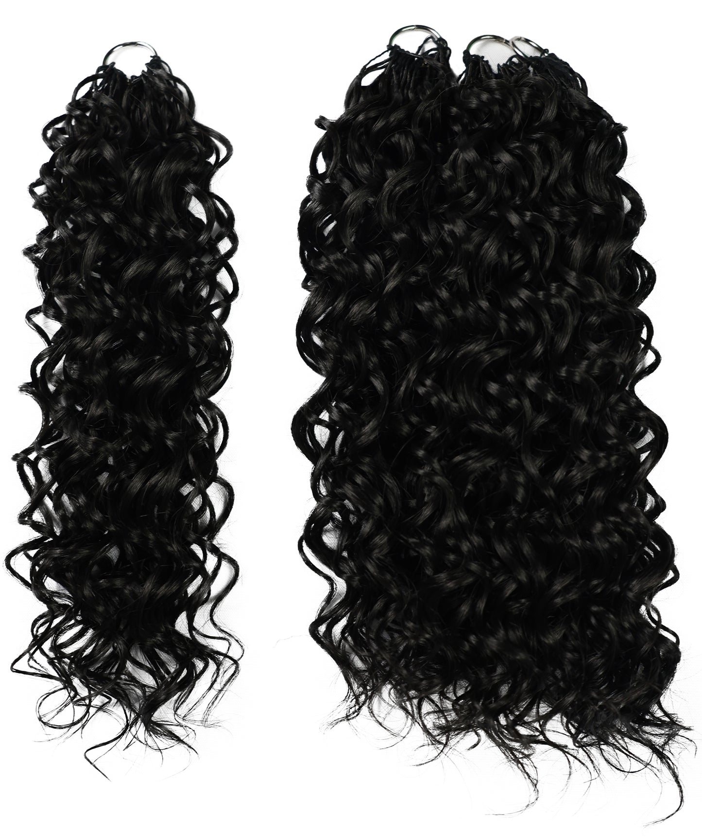 LUXLUXE Hawaiian Synthetic Crochet Hair Extensions – 14" 78g, 18" 100g, 22" 120g  Pre Separated 100 Strands Feather Hairpiece for Curly Protective Styles