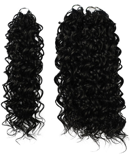 LUXLUXE Hawaiian Synthetic Crochet Hair Extensions – 14" 78g, 18" 100g, 22" 120g  Pre Separated 100 Strands Feather Hairpiece for Curly Protective Styles