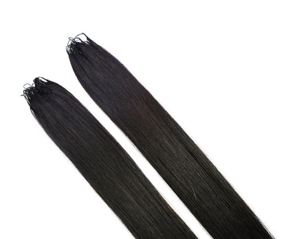 LUXLUXE Knotless Silk Straight Crochet Human Hair Extensions - Natural Black 14" 40g 16" 45g & 18" 50g Pre Separated 40 Strands Feather hairpiece for Women