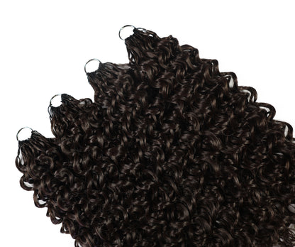 LUXLUXE Dominican Synthetic Crochet Hair Extensions – 14" 85g, 18" 110g, 22" 132g Pre Separated 100 Strands Feather Curly Hairpiece