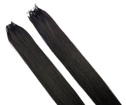 LUXLUXE Knotless Silk Straight Crochet Human Hair Extensions - Natural Black 14" 40g 16" 45g & 18" 50g Pre Separated 40 Strands Feather hairpiece for Women