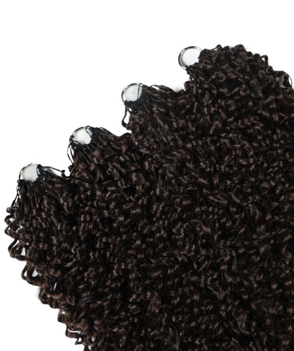 LUXLUXE Burmese Synthetic Crochet Hair Extensions – 14" 85g, 18" 110g, 22" 132g Pre Separated 100 Strands Feather Hairpiece for Soft Curly Protective Styles