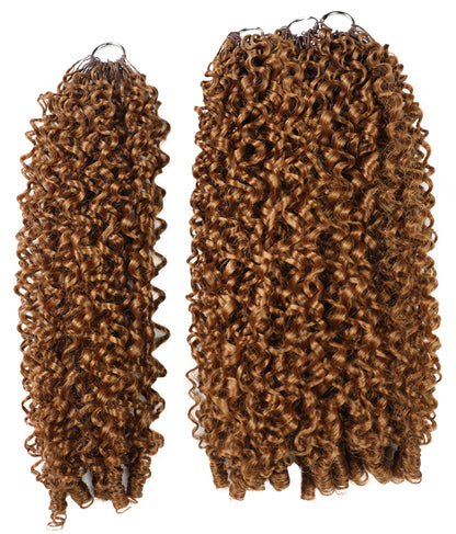LUXLUXE Burmese Synthetic Crochet Hair Extensions – 14" 78g, 18" 100g, 22" 120g Pre Separated 100 Strands Feather Hairpiece for Soft Curly Protective Styles
