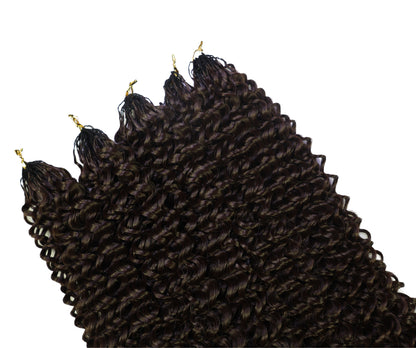 LUXLUXE Water Curl Synthetic Crochet Hair Extensions – Available in 14"  85g 18" 110g & 22" 132g Pre Separated 100 Strands Feather Hairpiece for Natural Bouncy Curls