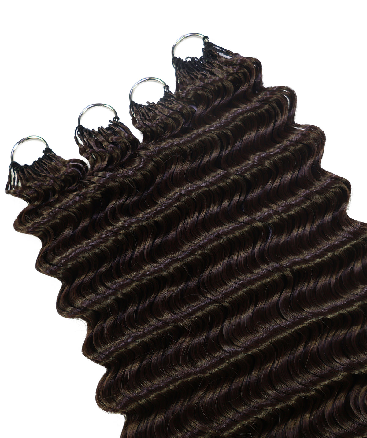 LUXLUXE Deep Wave Synthetic Crochet Hair Extensions – Available in 14"  85g 18" 110g & 22" 132g Pre Separated 100 Strands Feather Hairpiece