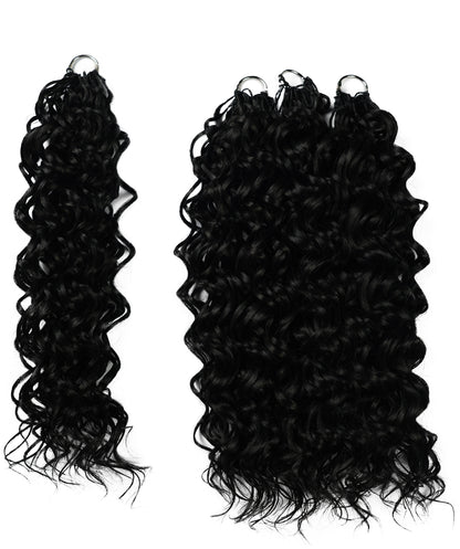 LUXLUXE Hawaiian Synthetic Crochet Hair Extensions – 14" 78g, 18" 100g, 22" 120g  Pre Separated 100 Strands Feather Hairpiece for Curly Protective Styles