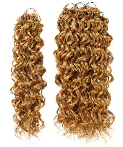 LUXLUXE Hawaiian Synthetic Crochet Hair Extensions – 14" 78g, 18" 100g, 22" 120g  Pre Separated 100 Strands Feather Hairpiece for Curly Protective Styles