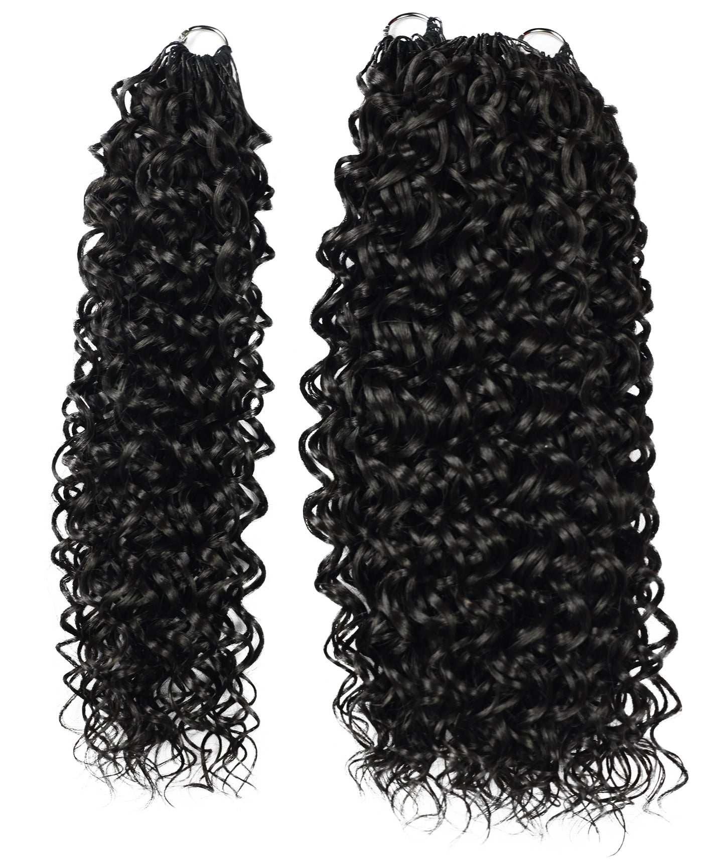 LUXLUXE Dominican Synthetic Crochet Hair Extensions – 14" 78g, 18" 100g, 22" 120g Pre Separated 100 Strands Feather Curly Hairpiece