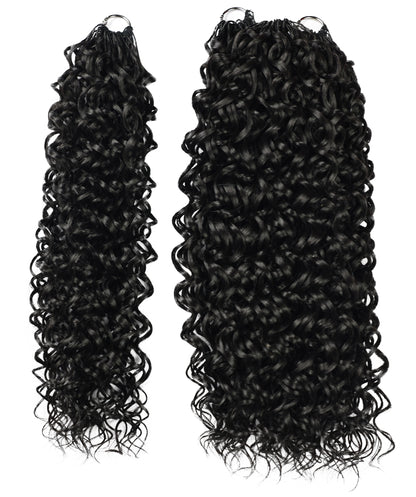 LUXLUXE Dominican Synthetic Crochet Hair Extensions – 14" 78g, 18" 100g, 22" 120g Pre Separated 100 Strands Feather Curly Hairpiece