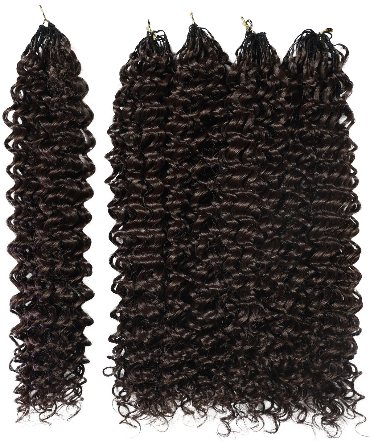 LUXLUXE Water Curl Synthetic Crochet Hair Extensions – Available in 14"  85g 18" 110g & 22" 132g Pre Separated 100 Strands Feather Hairpiece for Natural Bouncy Curls