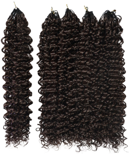 LUXLUXE Water Curl Synthetic Crochet Hair Extensions – Available in 14"  85g 18" 110g & 22" 132g Pre Separated 100 Strands Feather Hairpiece for Natural Bouncy Curls