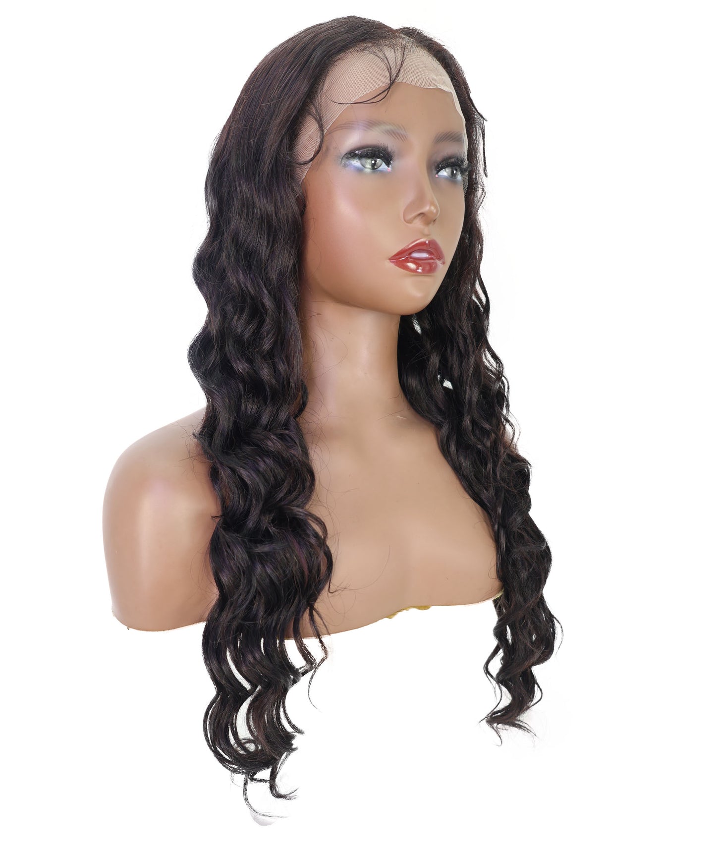 Swahili 24.5-Inch Wavy Human Hair Lace Wig | 100% Human Hair, Glueless 6x13 HD Lace  | Natural Voluminous Soft Curls for Confident Beauty