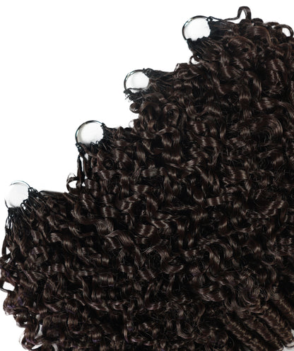 LUXLUXE Burmese Synthetic Crochet Hair Extensions – 14" 85g, 18" 110g, 22" 132g Pre Separated 100 Strands Feather Hairpiece for Soft Curly Protective Styles