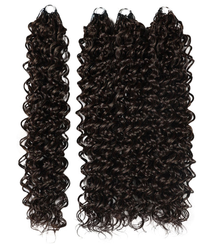 LUXLUXE Hawaiian Synthetic Crochet Hair Extensions – 14" 85g, 18" 110g, 22" 132g  Pre Separated 100 Strands Feather Hairpiece for Curly Protective Styles