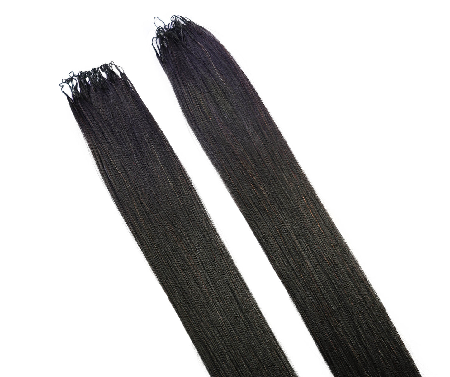LUXLUXE Knotless Silk Straight Crochet Human Hair Extensions - Natural Black 14" 40g 16" 45g & 18" 50g Pre Separated 40 Strands Feather hairpiece for Women